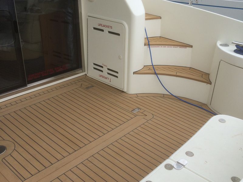 Marine decking fitted to a cockpit