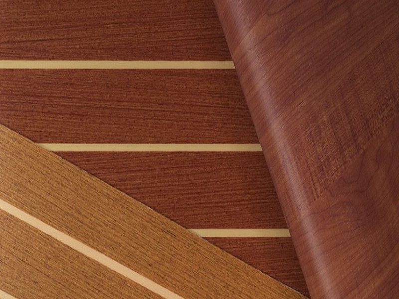 Teak and black composite carpet